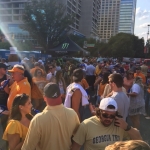 A Jackets Fan mistakes his beverage for a phone....