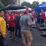A lone Packers Fan scans the scene...