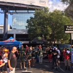 The early crowd at the 680 The Fan Tailgate.