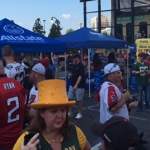 A touch of class from a Packers fan in a Cheesy Tophat!