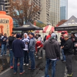 Tailgate action bt the Larceny Bourbon and Krave Tents!